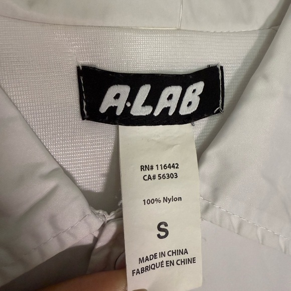 A-Lab “Bouncing Around” Coach Jacket | White Nylon | Size S - Picture 3 of 4